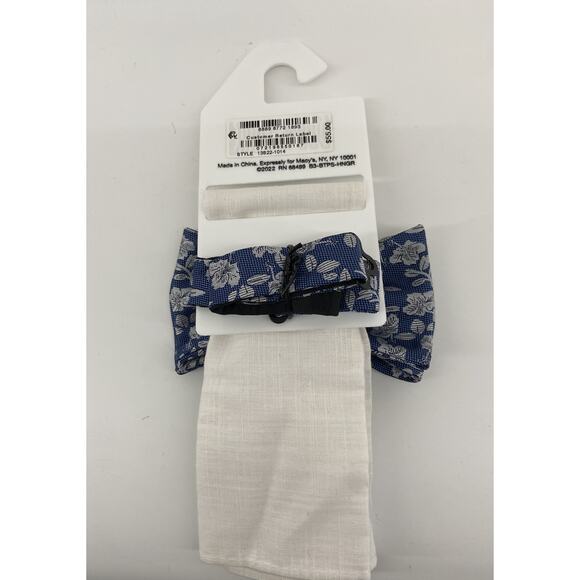Bow Tie & Pocket Square Bundle - Alfani Laurel Stripe & Bar III Floral Print NEW - Picture 6 of 11